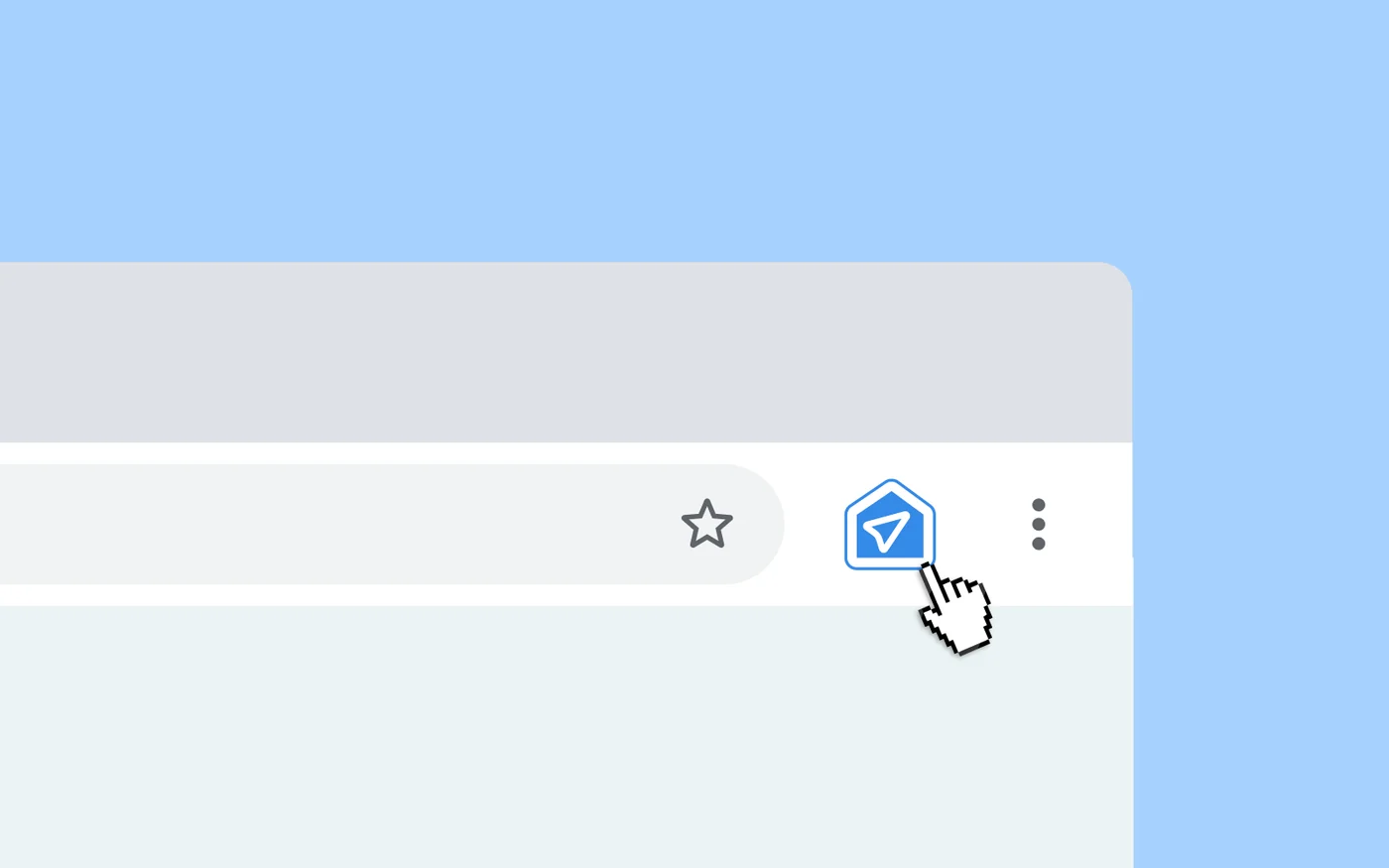 The Rightroute save button in the Chrome toolbar on a property listing page